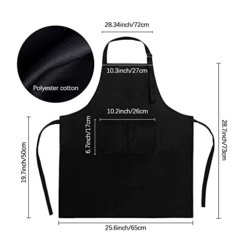 Delantal de Cocina con 2 bolsillos para cocina restaurante horneado Negro 0 0