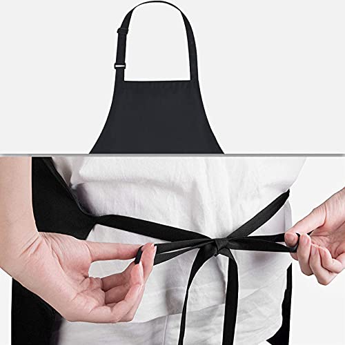 Delantal de Cocina con 2 bolsillos para cocina restaurante horneado Negro 0 1