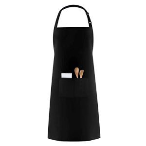Delantal de Cocina con 2 bolsillos para cocina restaurante horneado Negro 0