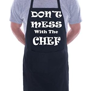 Print4U Delantal unisex Dont Mess With The Chef Cooking algodon Negro Talla unica 0